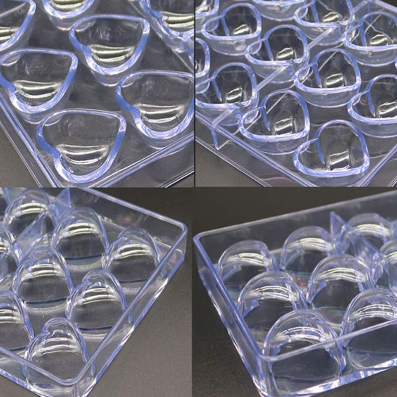 WL Polycarbonate Chocolate Mold, Sweet Candy DIY Mold 21 Mini Heart Shaped Clear Plastic PC Handmade Chocolate Making Mold Pastry Dessert Baking Pan Cake Decoration Tool for Mousse, Jelly, Candy, Chocola - Image 4
